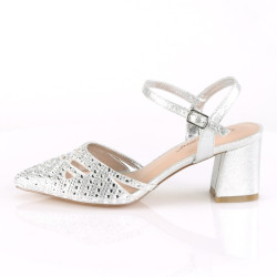 Fabulicious FAYE-06 Silver Shimmering Fabric Sale Women