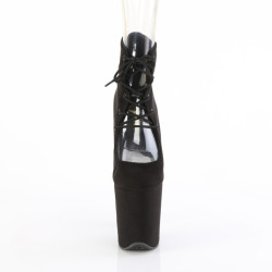 Pleaser FLAMINGO-800-22 Black Vegan Suede Ankle Boots