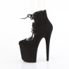 Pleaser FLAMINGO-800-22 Black Vegan Suede Ankle Boots