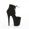 Pleaser FLAMINGO-800-22 Black Vegan Suede Ankle Boots