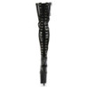 Pleaser FLAMINGO-3063 Black Extreme Thigh High Boots