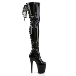 Pleaser FLAMINGO-3063 Black Extreme Thigh High Boots