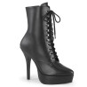 Devious INDULGE-1020 Black Vegan Leather Ankle Boots