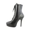 Devious INDULGE-1020 Black Vegan Leather Ankle Boots