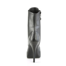 Devious INDULGE-1020 Black Vegan Leather Ankle Boots