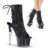 Pleaser ADORE-1018G Black Glitter Women's Ankle Boots