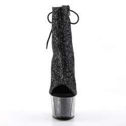 Pleaser ADORE-1018G Black Glitter Women's Ankle Boots