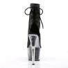 Pleaser ADORE-1018G Black Glitter Women's Ankle Boots
