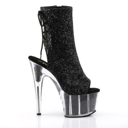 Pleaser ADORE-1018G Black Glitter Women's Ankle Boots
