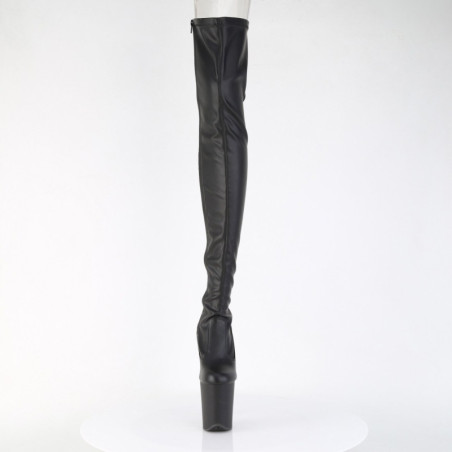 Pleaser ADORE-1018MSHT Black Patent Mesh Tinted Boots