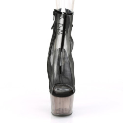 Pleaser ADORE-1018MSHT Black Patent Mesh Tinted Boots