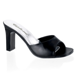 Fabulicious ROMANCE-301-2 Black Low Heeled Mules Women