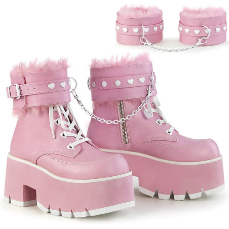 Demonia ASHES-57 Rose Vegan Platform Women Boots