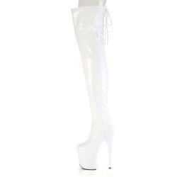 Pleaser FLAMINGO-3850 White Patent Sale Women
