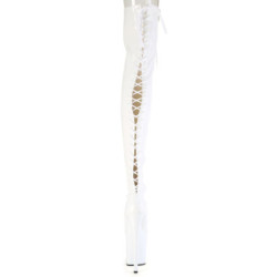 Pleaser FLAMINGO-3850 White Patent Sale Women