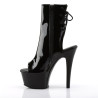 Pleaser ASPIRE-1018 Black Patent Ankle High Boots Women