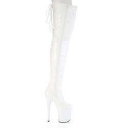 Pleaser FLAMINGO-3850 White Patent Sale Women