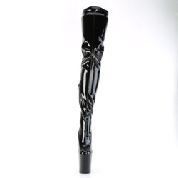 Pleaser FLAMINGO-4000 Black Platform Crotch High Boots