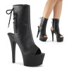 Pleaser ASPIRE-1018 Black Vegan Leather Ankle Boots