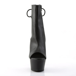 Pleaser ASPIRE-1018 Black Vegan Leather Ankle Boots