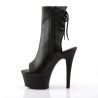 Pleaser ASPIRE-1018 Black Vegan Leather Ankle Boots