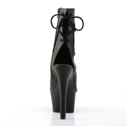 Pleaser ASPIRE-1018 Black Vegan Leather Ankle Boots