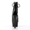 Pleaser ASPIRE-1018 Black Vegan Leather Ankle Boots