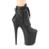 Pleaser FLAMINGO-800-05 Black Vegan Leather Ankle Boots