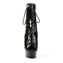 Pleaser DELIGHT-1016 Black Patent Women's Ankle Boots