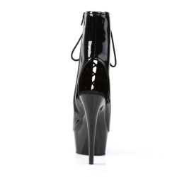 Pleaser DELIGHT-1016 Black Patent Women's Ankle Boots