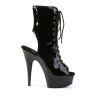 Pleaser DELIGHT-1016 Black Patent Women's Ankle Boots