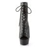 Pleaser DELIGHT-1016 Black Vegan Leather Ankle Boots