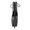 Pleaser DELIGHT-1016 Black Vegan Leather Ankle Boots