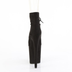 Pleaser FLAMINGO-800-22 Black Vegan Suede Ankle Boots