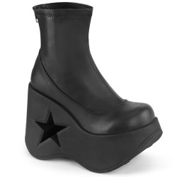 Demonia DYNAMITE-100 Black Vegan Platform Wedge Boots