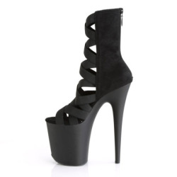Pleaser FLAMINGO-800-24 Black Microfiber Ankle Boots
