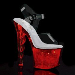 Pleaser FLASHDANCE-708SCH Clear Light Up High Heels