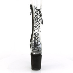 Pleaser FLAMINGO-800-60FS Transparent Black Vegan Suede