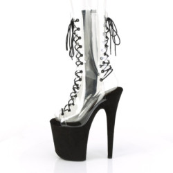 Pleaser FLAMINGO-800-60FS Transparent Black Vegan Suede