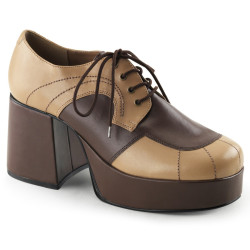 Funtasma JAZZ-06 Tan Brown Vegan 70s Disco Shoes Men