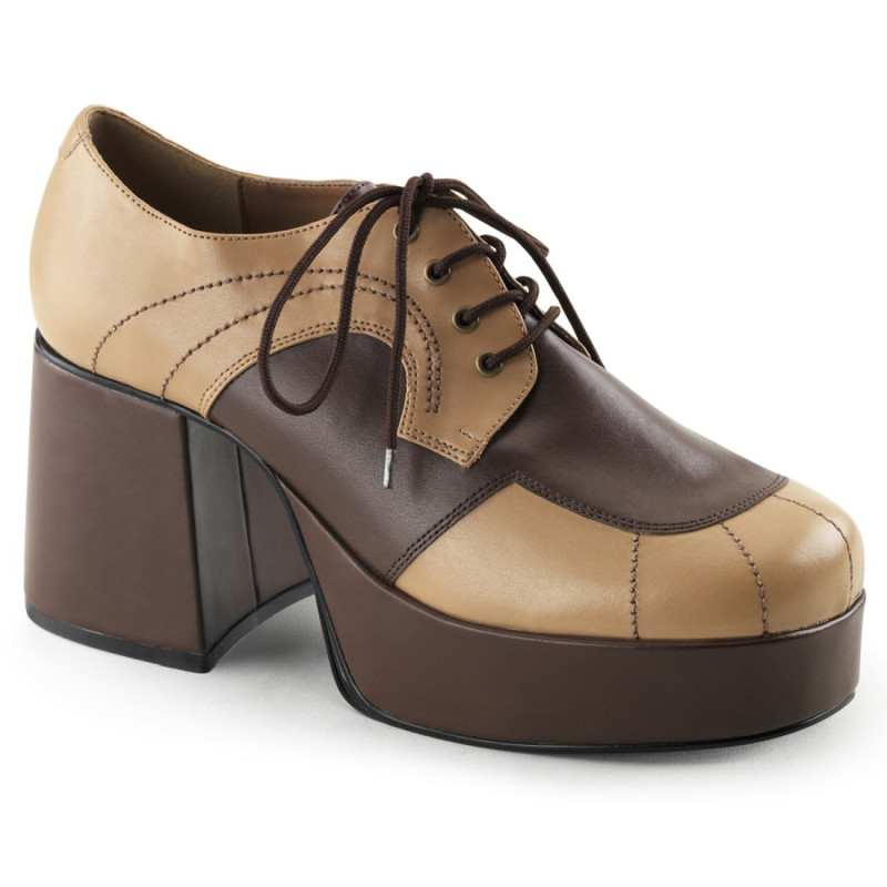 Funtasma JAZZ-06 Tan Brown Vegan 70s Disco Shoes Men Funtasma JAZZ-06 Tan Brown Vegan 70s Disco Shoes Men
