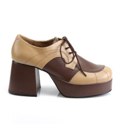 Funtasma JAZZ-06 Tan Brown Vegan 70s Disco Shoes Men