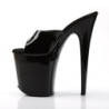 Pleaser FLAMINGO-801 Black Patent High Heeled Mules