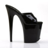 Pleaser FLAMINGO-801 Black Patent High Heeled Mules