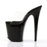 Pleaser FLAMINGO-801 Transparent Black Heeled Mules