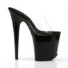 Pleaser FLAMINGO-801 Transparent Black Heeled Mules