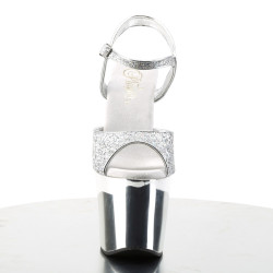Pleaser REVOLVER-709G Silver Gun Heels Platform Shoes