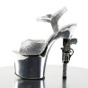 Pleaser REVOLVER-709G Silver Gun Heels Platform Shoes