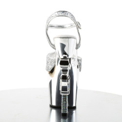 Pleaser REVOLVER-709G Silver Gun Heels Platform Shoes