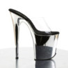 Pleaser FLAMINGO-801 Transparent Silver Chrome Mules